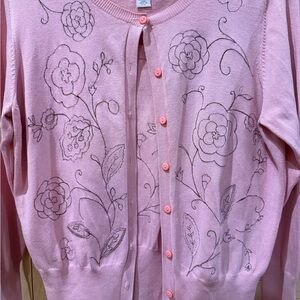 Petite Sophisticate Pink Floral Cardigan